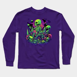 Glowing Remembrance: Radioactive Cemetery Long Sleeve T-Shirt